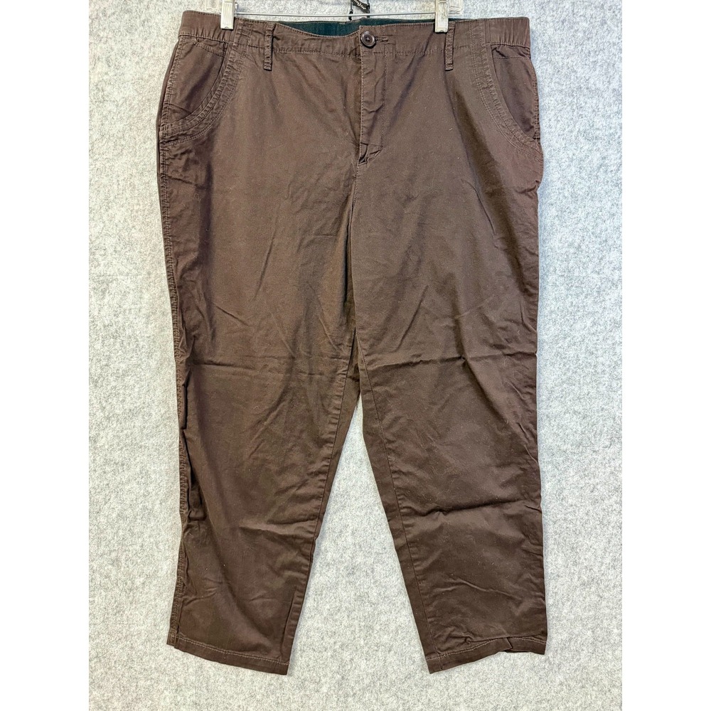 Westbound Straight Leg Stretch Pant Brown Women's Size 18
